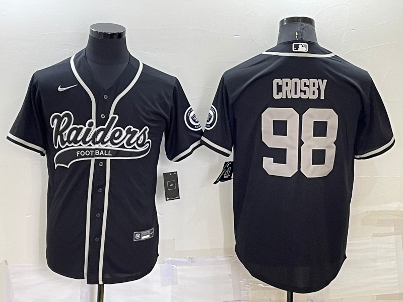 Men's Las Vegas Raiders Maxx Crosby #98 Black Game Jersey1 Joint Edition