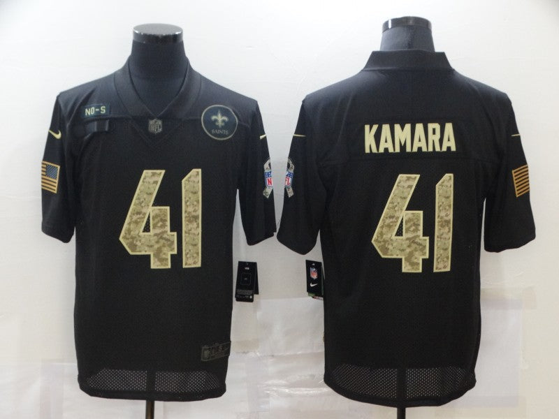 Men's New Orleans Saints #41 Alvin Kamara Black Game Player Jersey1