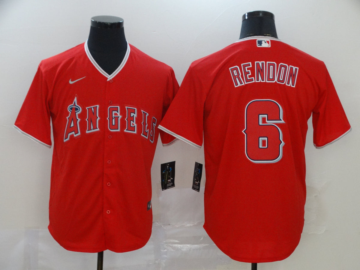 Men's Los Angeles Angels Anthony Rendons #6 Red Sewn Player Jersey1