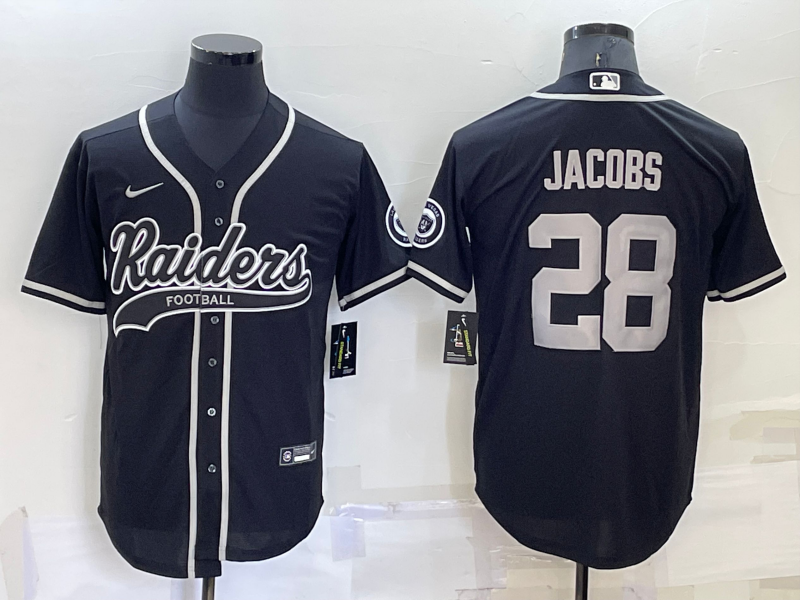Men's Las Vegas Raiders Josh Jacobs #28 Black Game Jersey1 Joint Edition