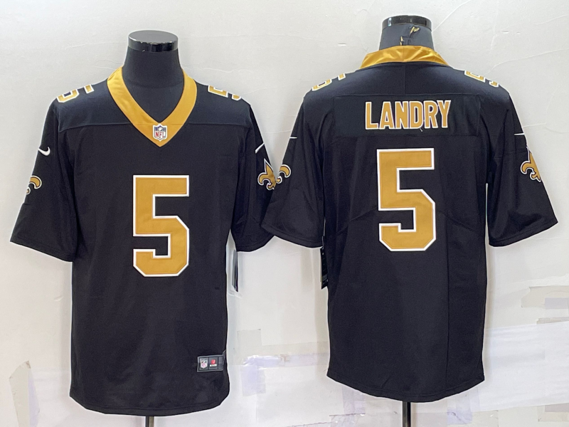 Men's New Orleans Saints Jarvis Landry #5 Black Game Jersey2