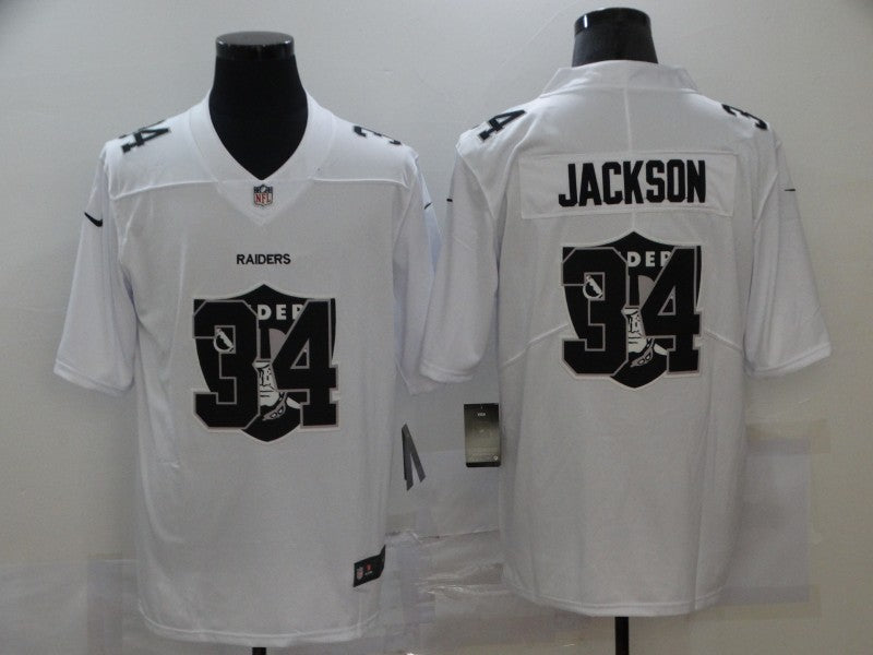 Men's Las Vegas Raiders Bo Jackson #34 White Alternate Game Jersey1