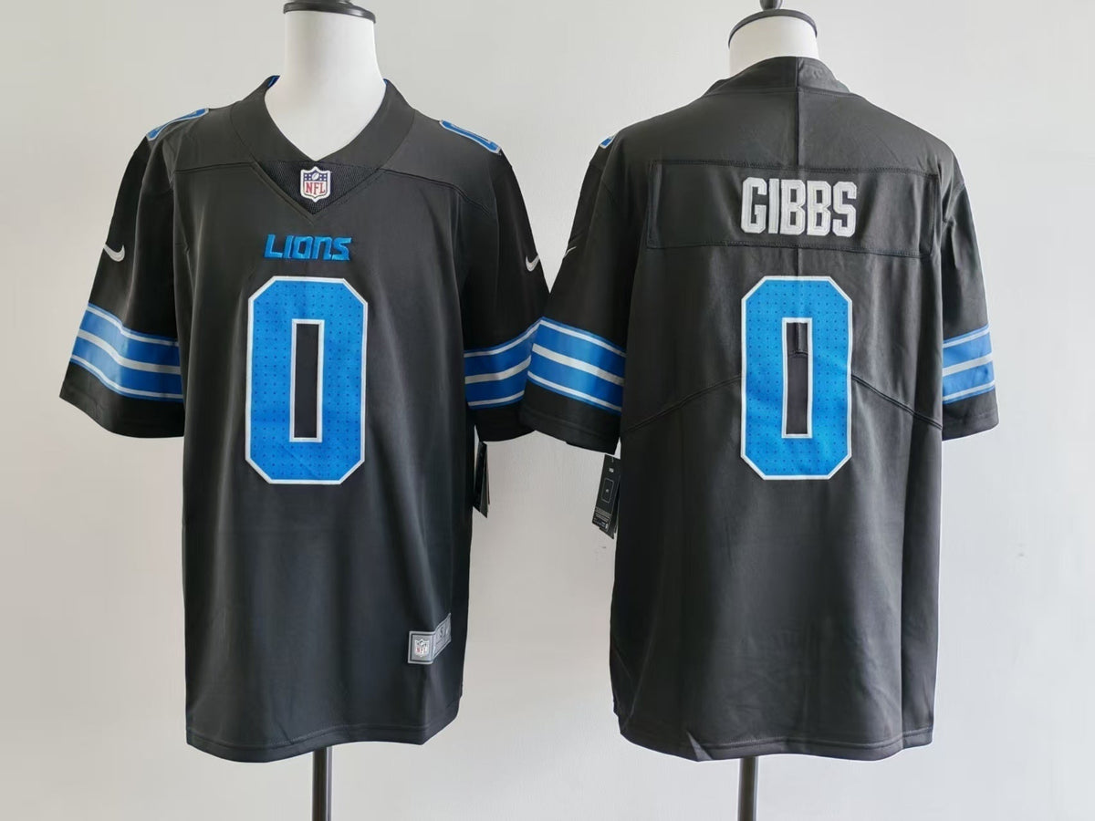 Men's Detroit Lions Jahmyr Gibbs Jersey - Black#0