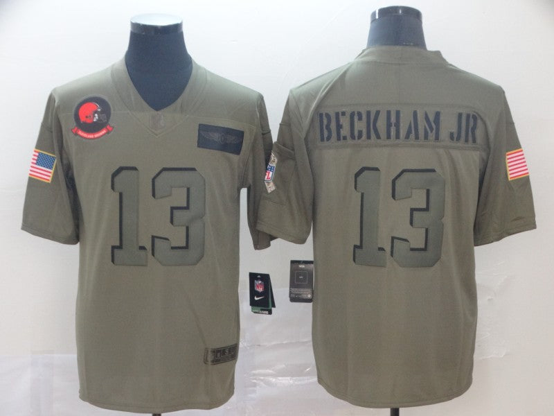 Men's Cleveland Browns Odell Beckham Jr. Olive Game Jersey1