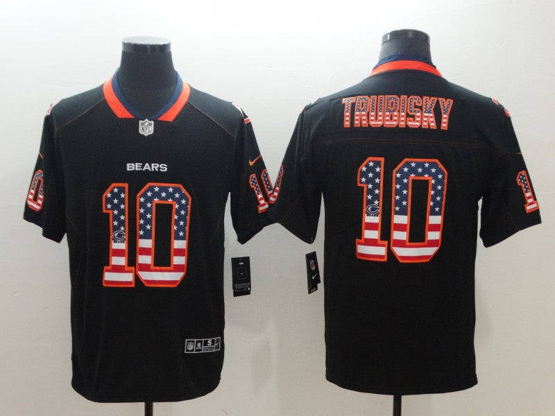 Men's Chicago Bears Mitch Trubisky #10 Black Team Game Jersey1