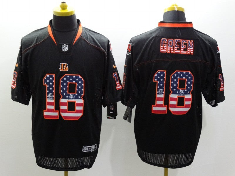 Men's Cincinnati Bengals A.J. Green #18 Black Game Player Jersey2