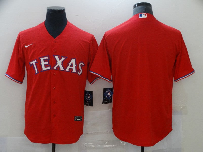 Men's Texas Rangers Red Replica Blank Jersey1