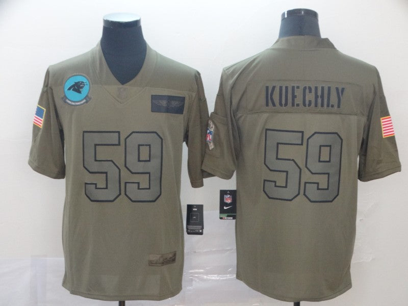 Men's Carolina Panthers Luke Kuechly #59 Brown Game Jersey1