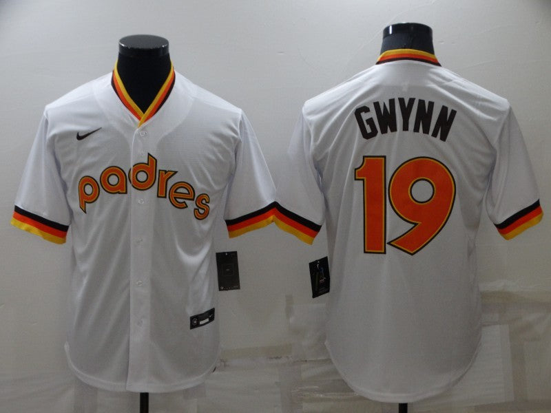 Men's San Diego Padres Tony Gwynn #19 White Replica Player Jersey1