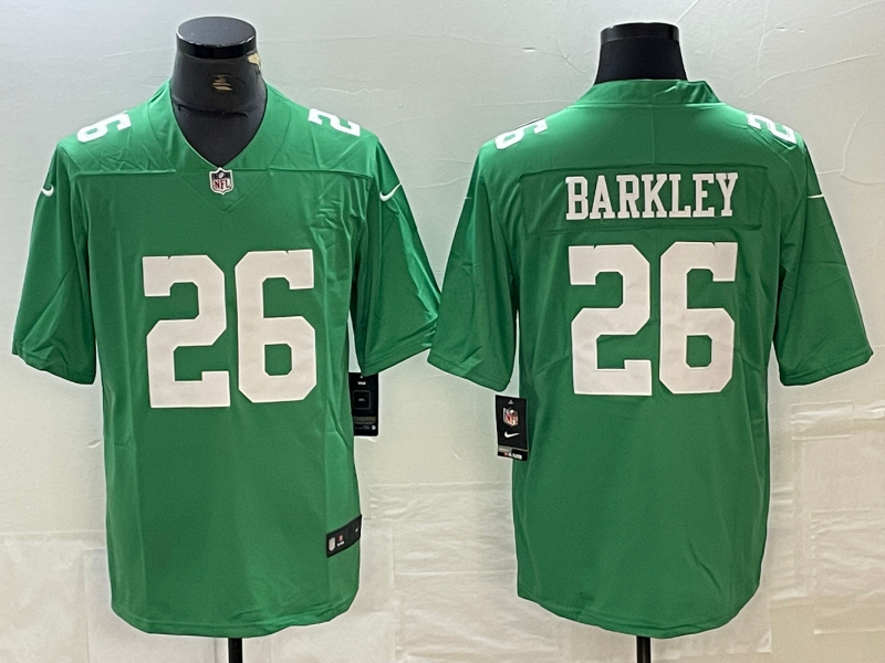 Men's Philadelphia Eagles Saquon Barkley #26 Kelly Green Game Player Jersey1