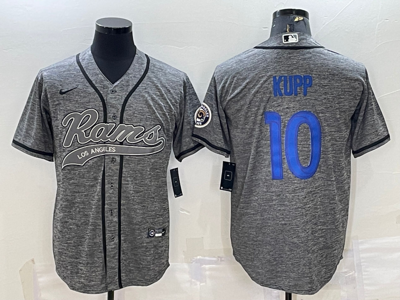 Men's Los Angeles Rams Cooper Kupp #10 Gray Game Jersey1 Joint Edition