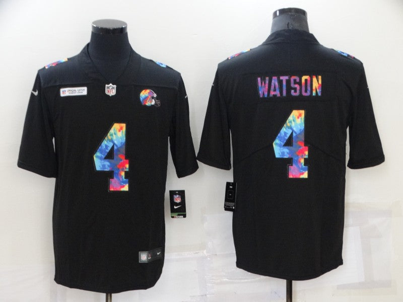 Men's Cleveland Browns Deshaun Watson #4 Black Player Game Jersey1