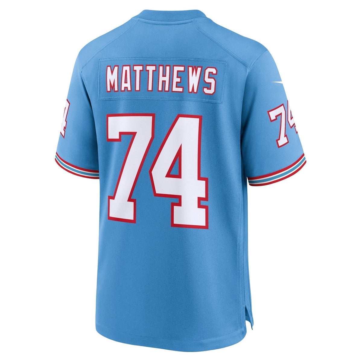 Bruce Matthews Tennessee Titans Nike Oilers Throwback Retired Game Jersey - Light Blue