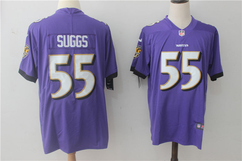 Men's Baltimore Ravens Terrell Suggs #55 Purple Game Jersey1