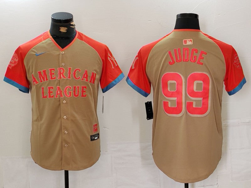 Men's American League Aaron Judge #99 Cream 2024 MLB All-Star Game Limited Player Jersey1