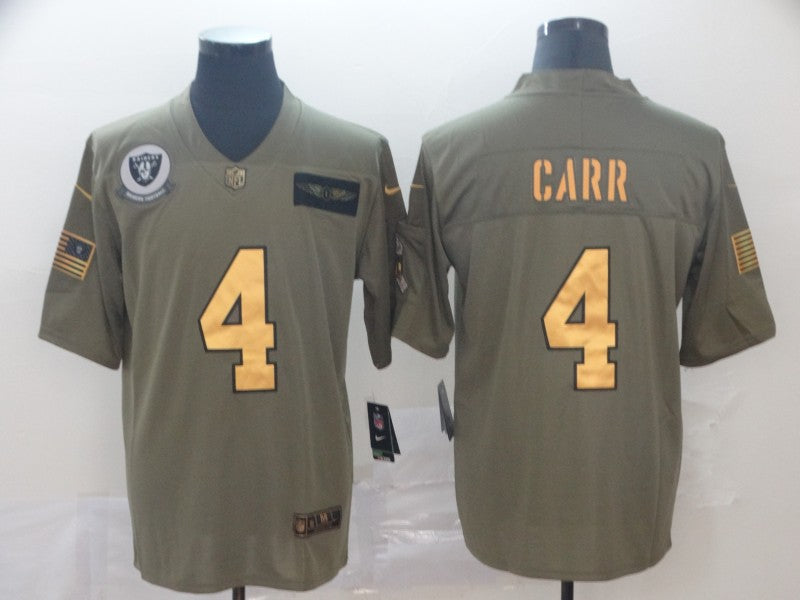 Men's Las Vegas Raiders Derek Carr #4 Brown Player Game Jersey1