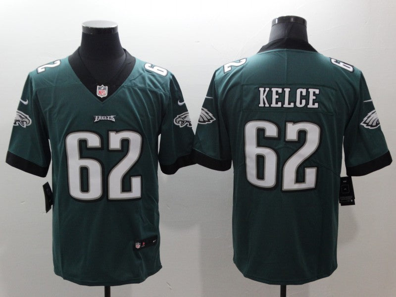 Men's Philadelphia Eagles Jason Kelce #62 Midnight Green Game Jersey1