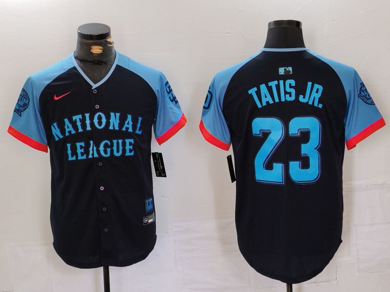 Men's National League Fernando Tatis Jr. #23 Navy 2024 MLB All-Star Game Limited Player Jersey1