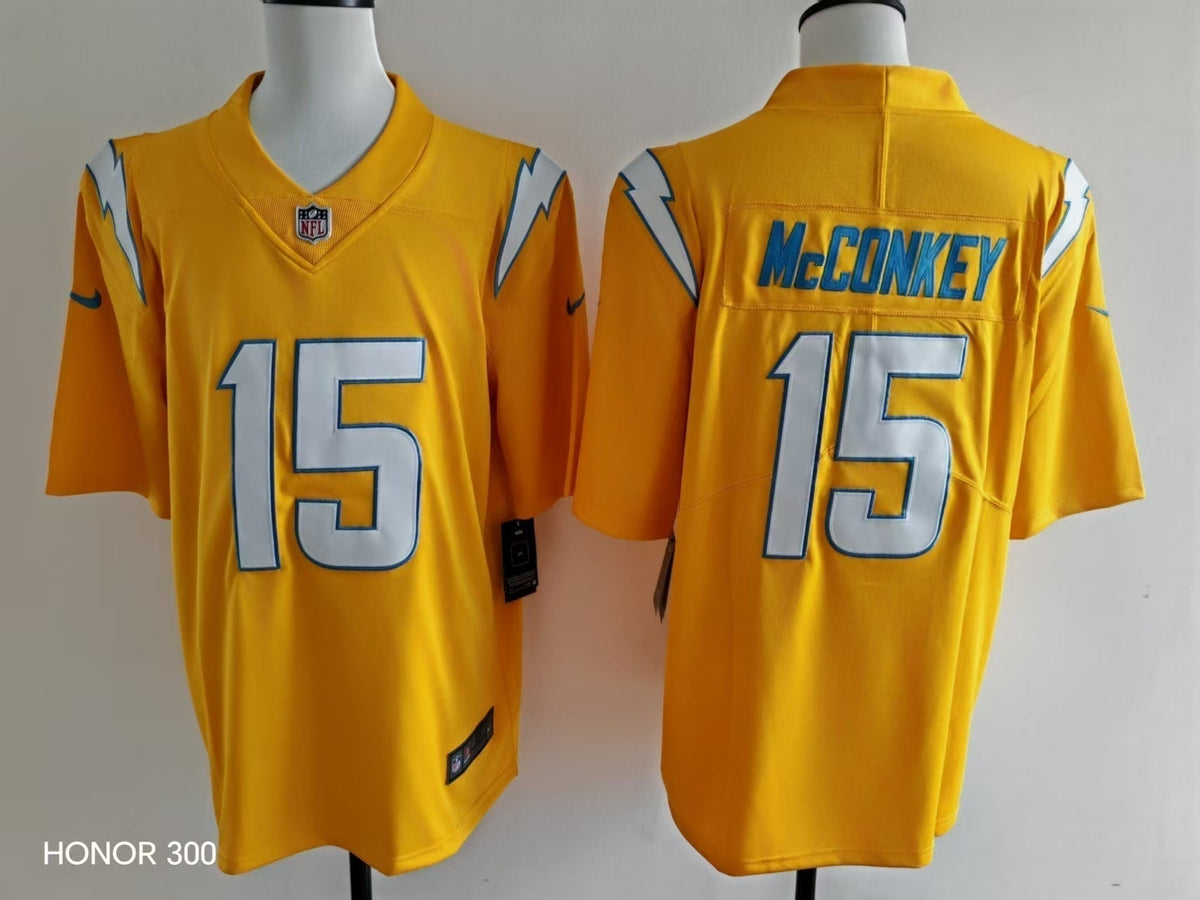 Men's San Diego Chargers Ladd McConkey Jersey-Retro Yellow