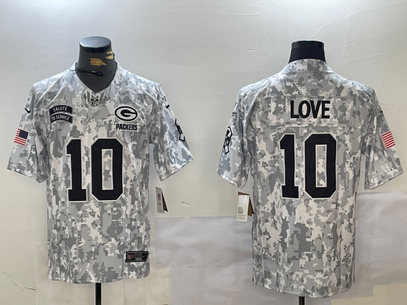 Men's Green Bay Packers Jordan Love #10 Arctic Camo 2024 Salute to Service Limited Jersey1
