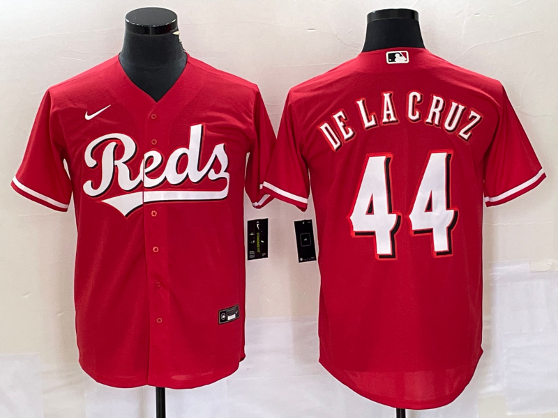 Men's Cincinnati Reds Elly De La Cruz #44 Red Alternate Replica Jersey1