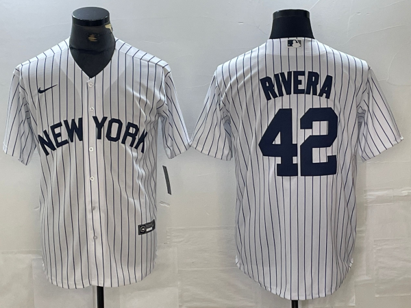 Men's New York Yankees Mariano Rivera #42 White Limited Jersey1