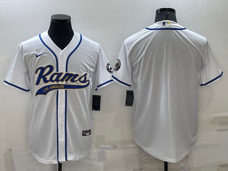 Men's Los Angeles Rams White Blank Jersey1