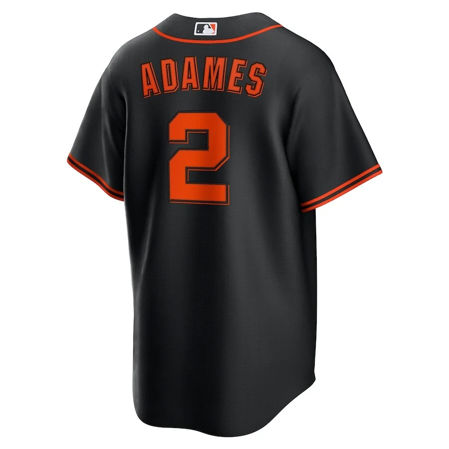 San Francisco Giants Willy Adames #2 Nike Black Alternate 2025 MLB Player Jersey