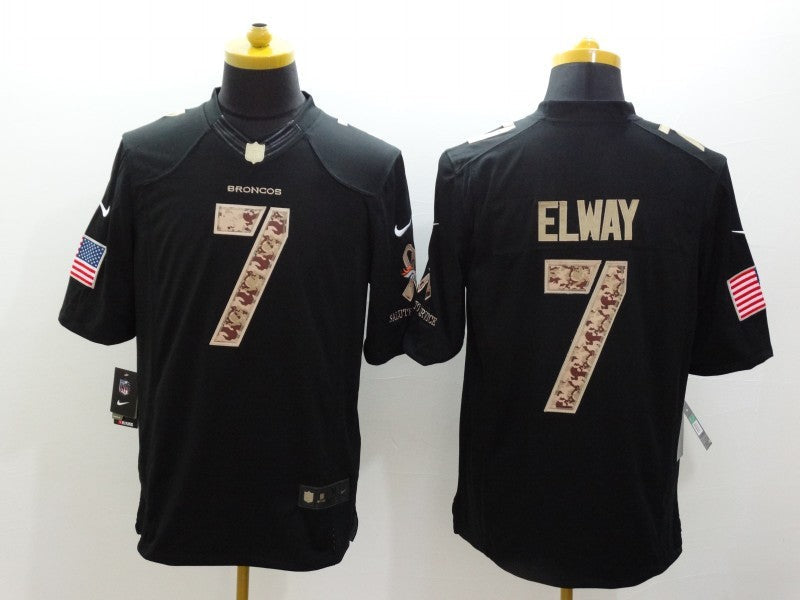 Men's Denver Broncos John Elway #7 Black Game Player Jersey1