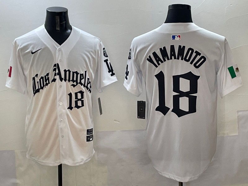 Men's Los Angeles Dodgers Yoshinobu Yamamoto #18 White Team Player Jersey