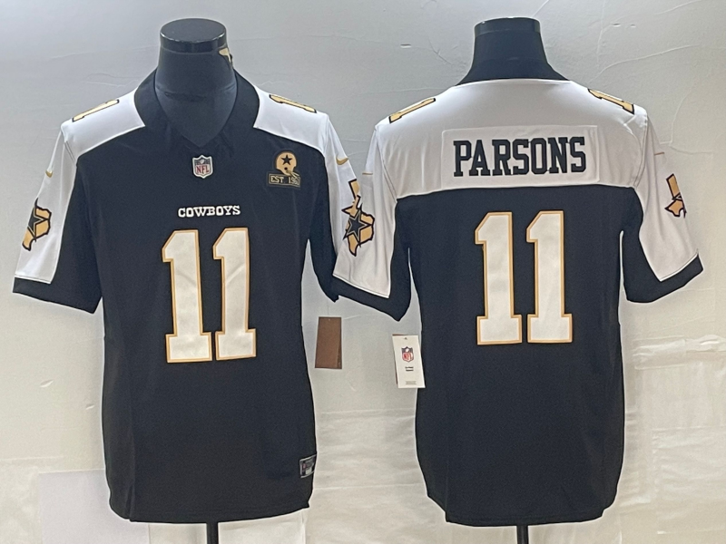 Men's Dallas Cowboys Micah Parsons #11 Black Authentic Game Jersey1