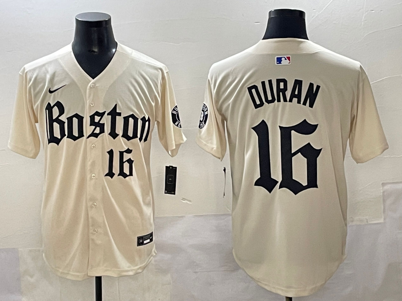 Men's Boston Red Sox Jarren Duran #16 Cream Replica Player Jersey