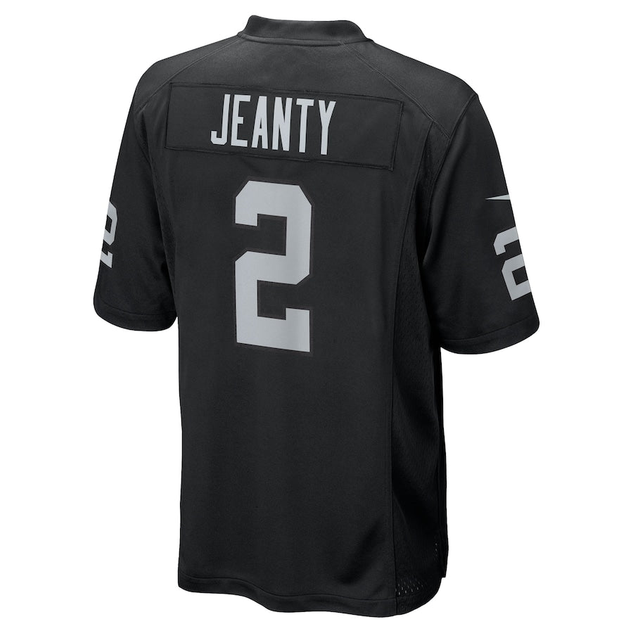 Men's Las Vegas Raiders Ashton Jeanty Nike Black 2025 NFL Draft First Round Pick Game Jersey