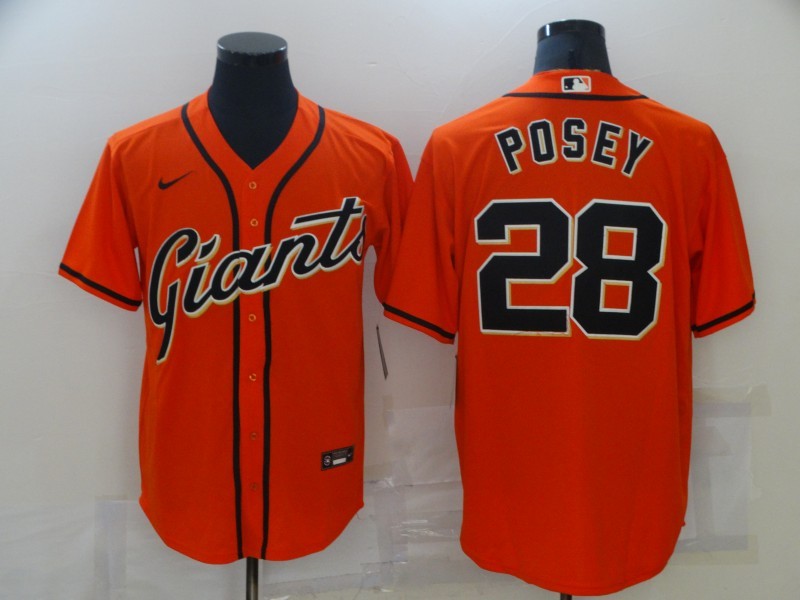 Men's San Francisco Giants Buster Posey #28 Orange Replica Baseball Jersey1