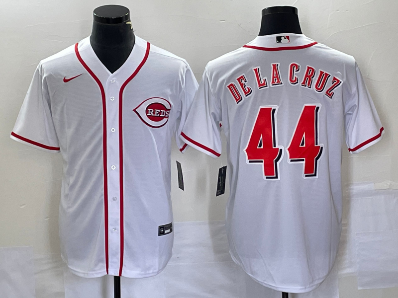 Men's Cincinnati Reds Elly De La Cruz #44 White Home Replica Jersey1