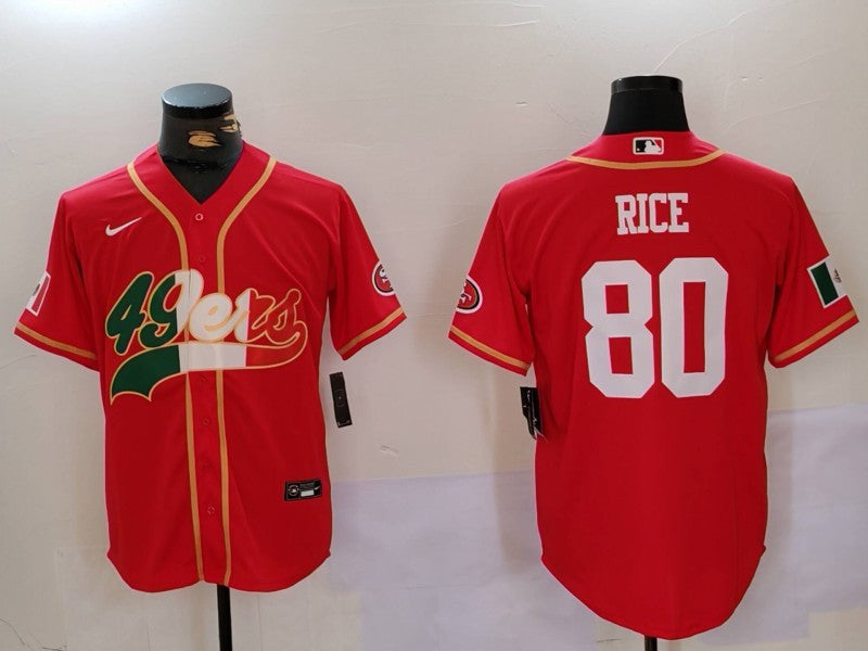 Men's San Francisco 49ers Jerry Rice #80 Scarlet Game Jersey2