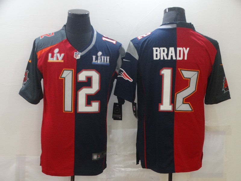 Men's New England Patriots Tom Brady #12 Red/Navy Game Jersey1
