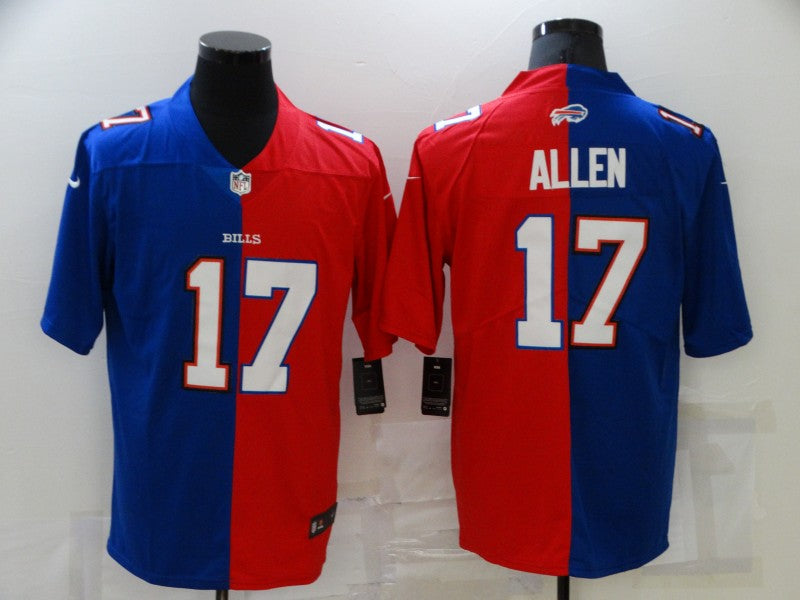 Men's Buffalo Bills Josh Allen #17 Blue/Red Game Jersey1