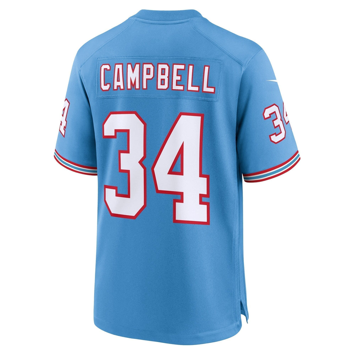 Earl Campbell Tennessee Titans Nike Oilers Throwback Retired Game Jersey - Light Blue