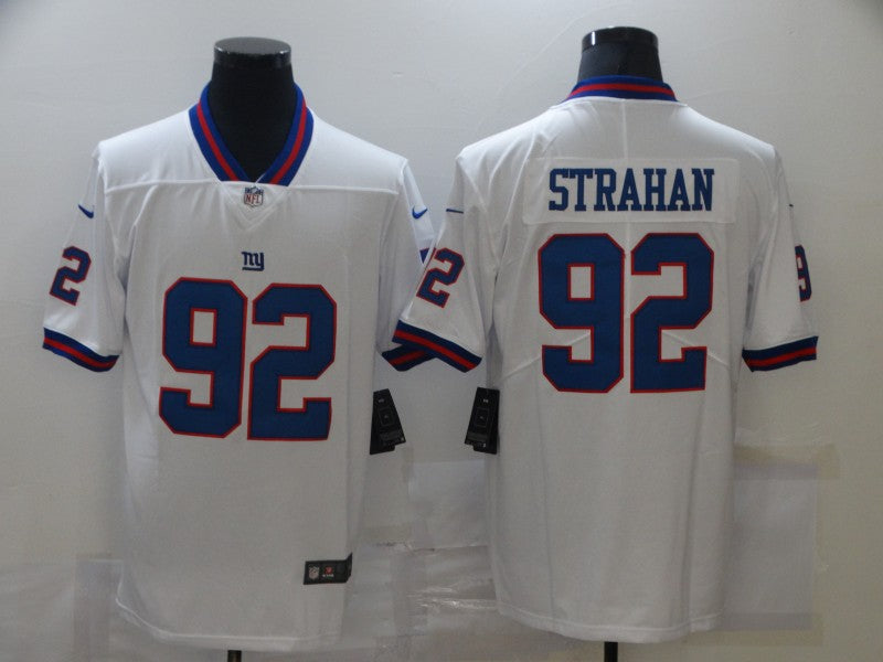 Men's New York Giants Michael Strahan #92 White Game Jersey1