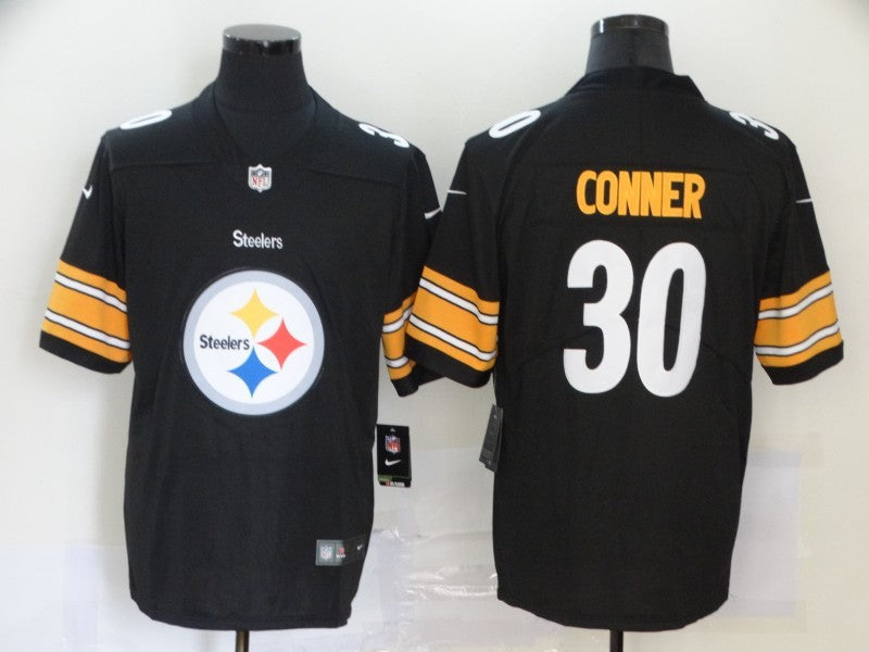 Men's Pittsburgh Steelers #30 James Conner Black Game Player Jersey1