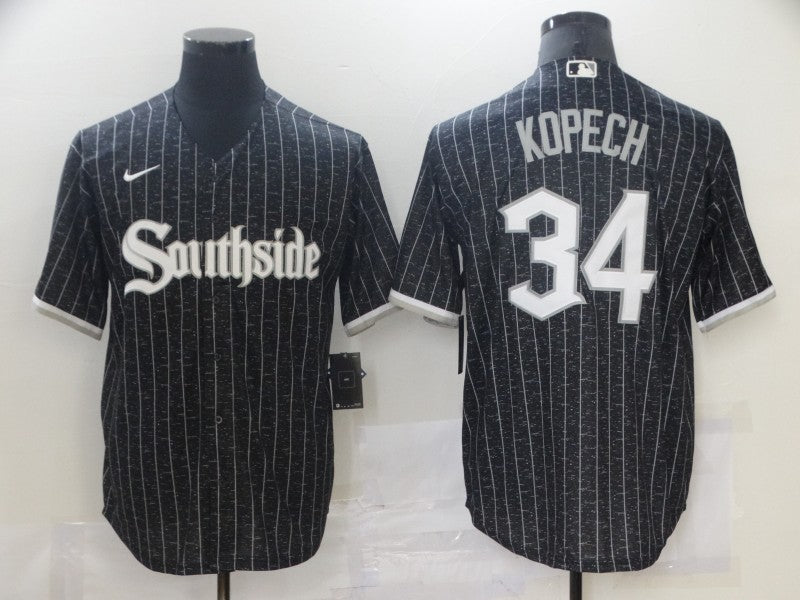 Men's Chicago White Sox Michael Kopech #34 Black Stitched Jersey1