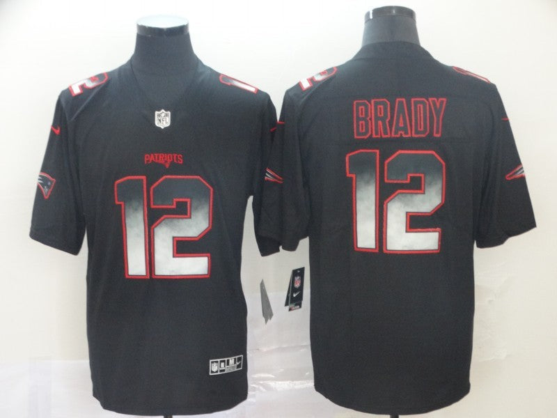 Men's New England Patriots Tom Brady #12 Black Game Player Jersey1