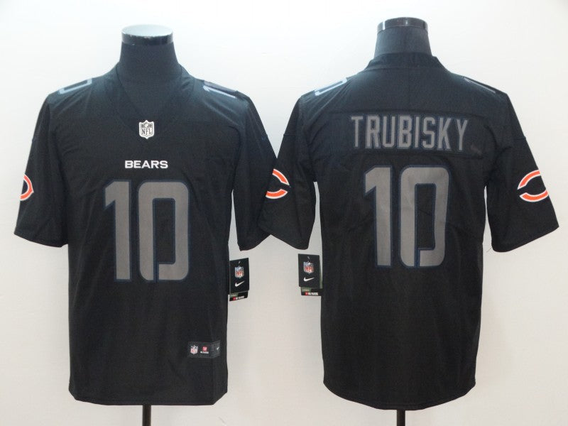 Men's Chicago Bears Mitch Trubisky #10 Black Game Player Jersey1