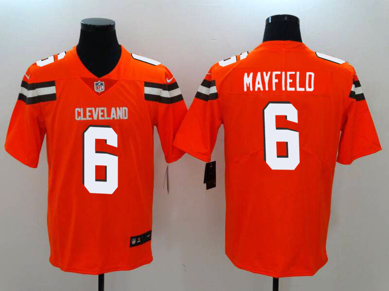 Men's Cleveland Browns Baker Mayfield #6 Orange Game Player Jersey1
