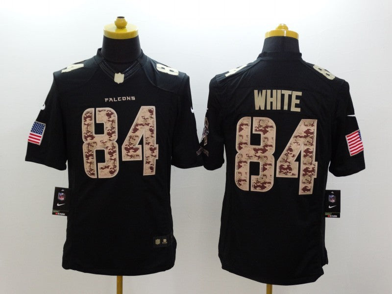 Men's Atlanta Falcons Roddy White #84 Black Game Player Jersey1