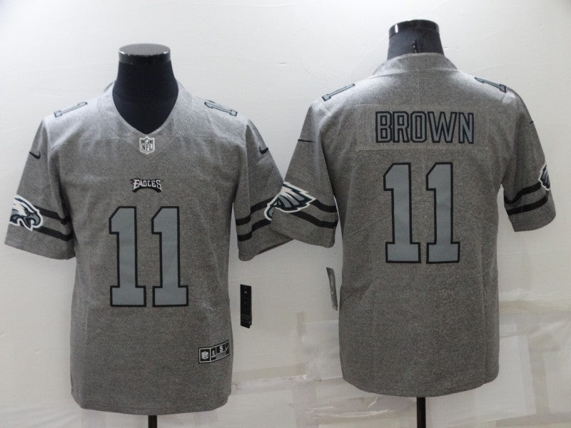 Men's Philadelphia Eagles A.J. Brown #11 Gray Game Jersey1