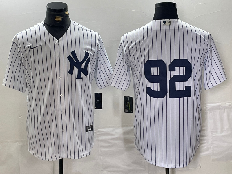 Men's New York Yankees Chris Gittens #92 White Replica Player Name Jersey1