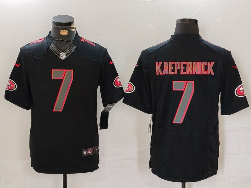 Men's San Francisco 49ers Colin Kaepernick #7 Black Game Team Jersey1