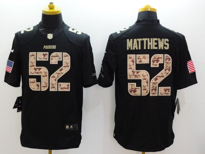 Men's Green Bay Packers Clay Matthews #52 Black Game Player Jersey1